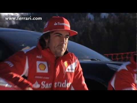 2012 Ferrari FF slalom with F1 drivers Alonso VS Massa