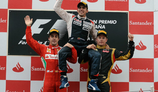 Pastor Maldonado wins the 2012 Spanish F1 GP for Williams