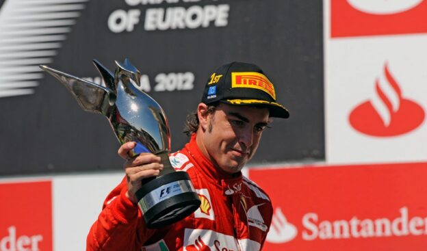 Fernando Alonso after his podium in Valencia 2012