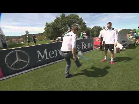 Schumacher and Rosberg Football Skills