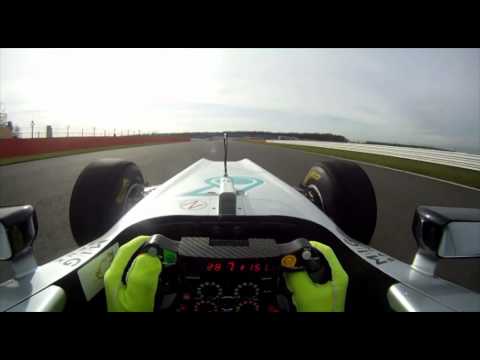 Sneak Preview: Nico Rosberg drives the Mercedes AMG Petronas W03 at Silverstone 16.2.2012