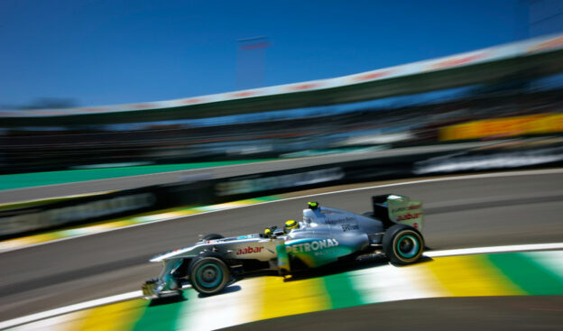 Mercedes W02 F1 Car Accelerating Shifting Up