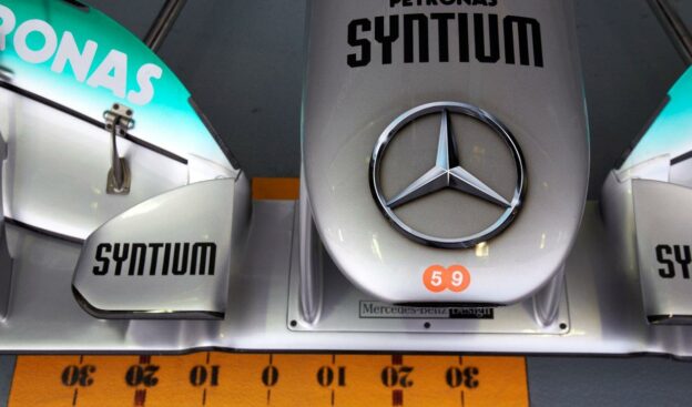 Mercedes logo on nose cone