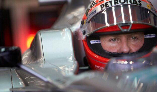 Micheal Schumacher with helmet