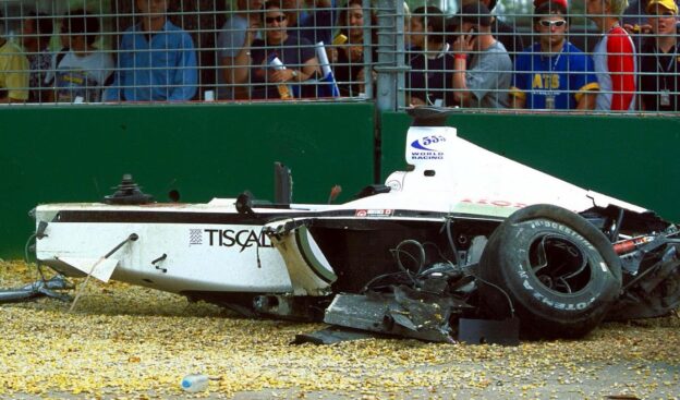 Crashed car of Jacques Villeneuve 2001 Australia