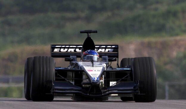 Fernando Alonso driving the Minardi PS01 in 2001