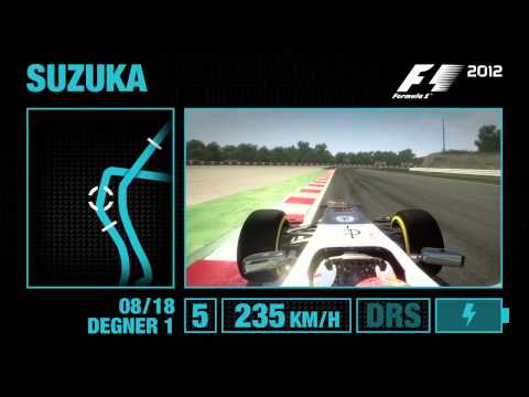 Suzuka Hotlap animated with F1 2012 Game