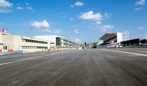 Main straight of the circuit of the Amercas near Austin