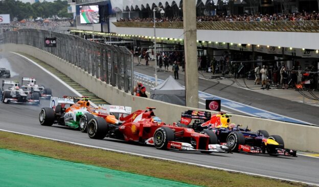 First corner 2012 Brazil F1 GP