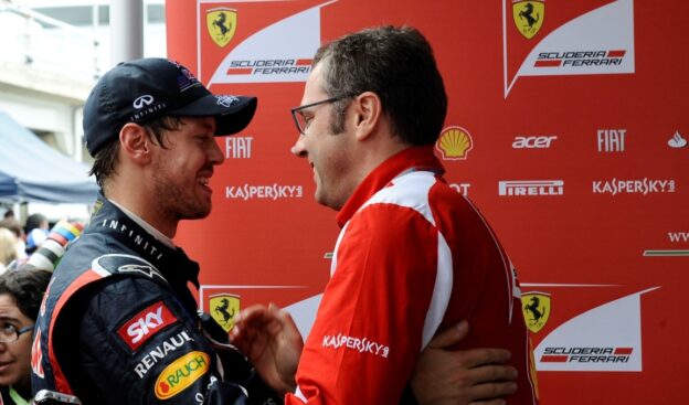 Stefano Domenicali congratulates Sebastian Vettel