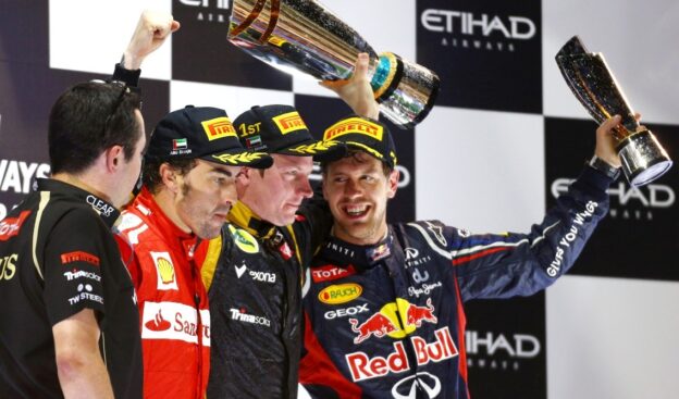 Sebastian Vettel podium Abu Dhabi GP 2012