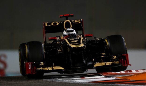 Kimi Raikkonen driving at 2012 Abu Dhabi F1 GP