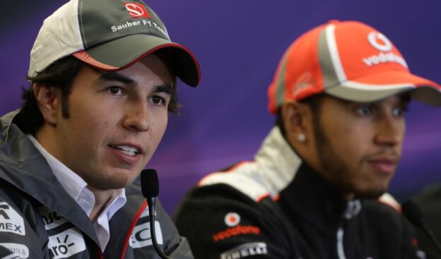 Sergio Perez and Lewis Hamilton