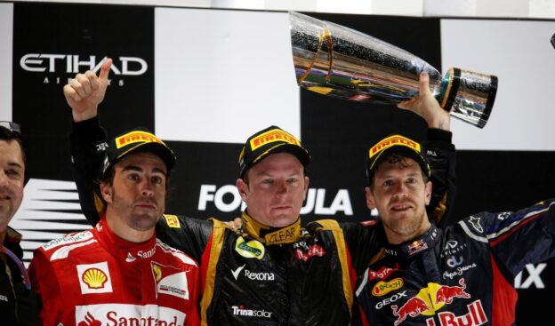 Alonso, Raikkonen and Vettel on the podium: 2012 Abu Dhabi F1 GP