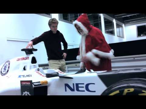 Season's Greetings: Nico Hulkenberg meets Santa Claus