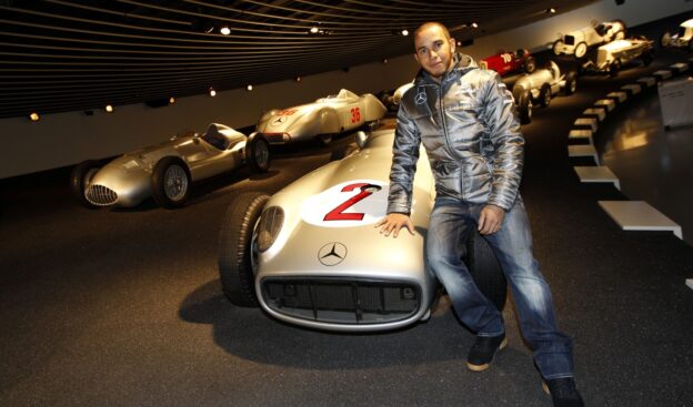 Lewis Hamilton Mercedes museum Stuttgart