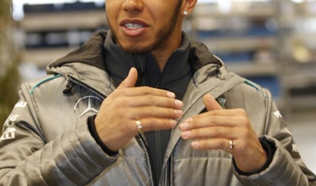 Lewis Hamilton factory Mercedes Stuttgart