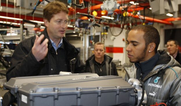 Lewis Hamilton at Mercedes Stuttgart