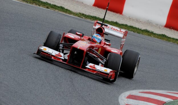 Fernando Alonso testing Ferrari F138 at Barcelona