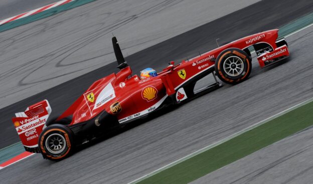 Fernando Alonso testing Ferrari F138