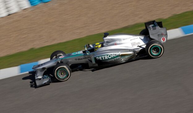 Nico Rosberg testing the Mercedes W04