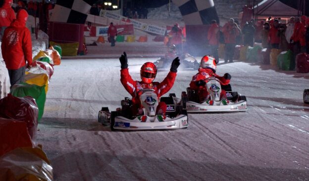 Michael Schumacher karting on ice