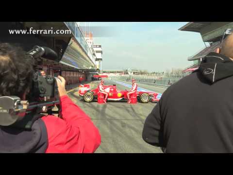 F1 drivers Ferrari backstage footage Barcelona 2013