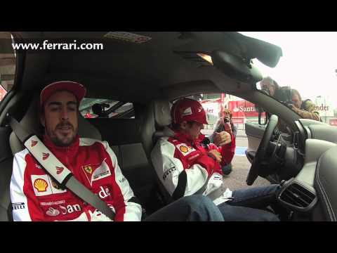 Alonso and Massa in the Ferrari 458 Italia