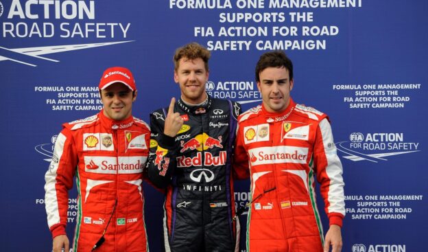 Top 3 qualifiers Malaysia: 1. Vettel, 2. Massa 3. Alonso