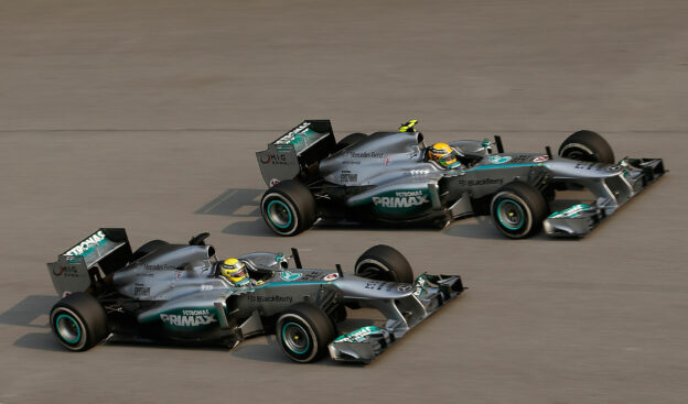 Nico Rosberg & Lewis Hamilton Mercedes W04