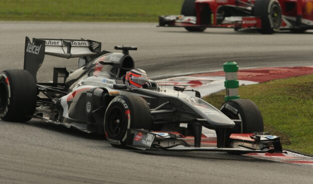 Nico Hulkenberg driving the Sauber C32 at 2013 Malaysian F1 GP