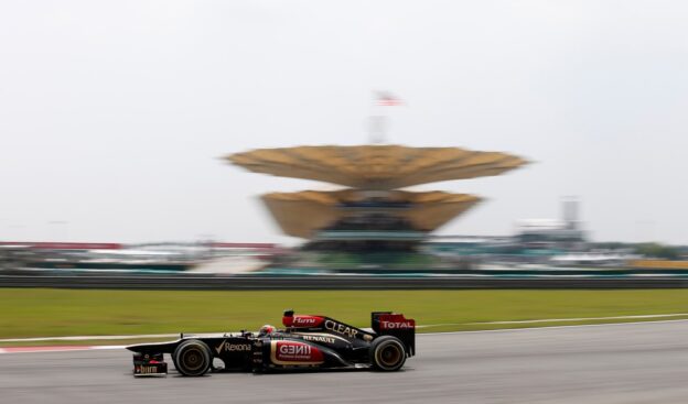 Kimi Raikkonen driving the Lotus E21 for 2013 Malaysian Grand Prix - Friday