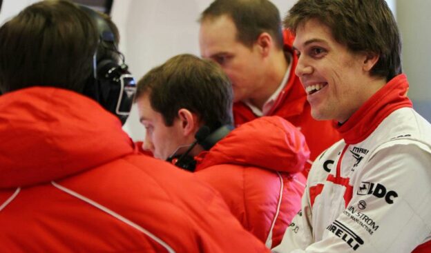 Luiz Razia at pitbox Marussia