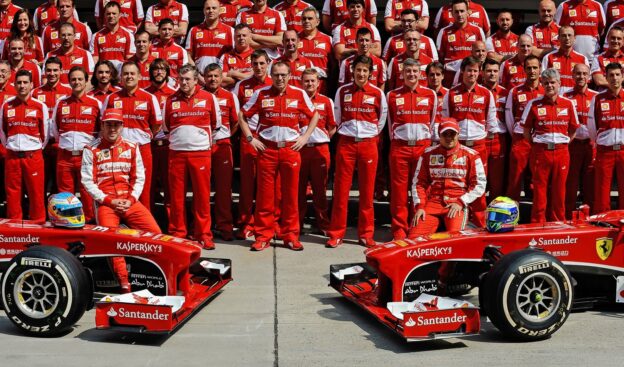 Ferrari Team in China with Alonso and Massa