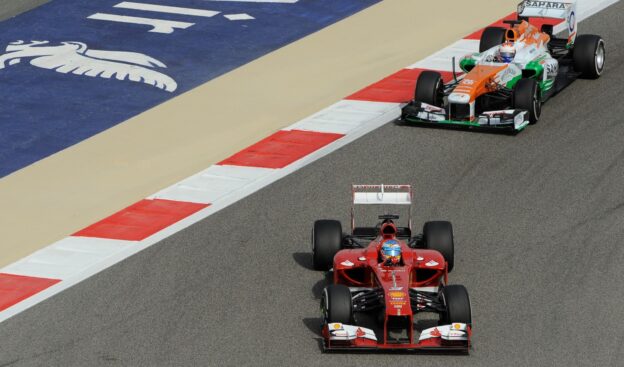 Fernando Alonso Ferrari F138 at Bahrain with open DRS