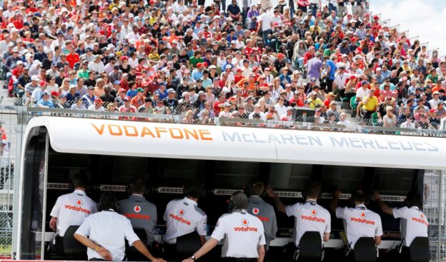 Vodafone McLaren Mercedes pit wall