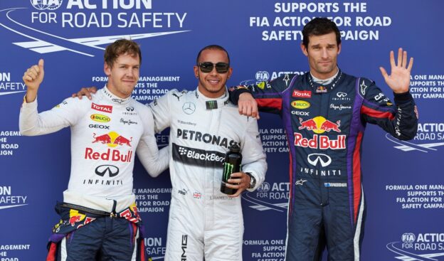 Top 3 qualifyers 2013 German F1 GP: 1. Hamilton 2. Vettel 3. Webber