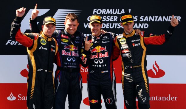 Podium 2013 German F1 GP: 1. Vettel 2. Raikkonen 3. Grosjean