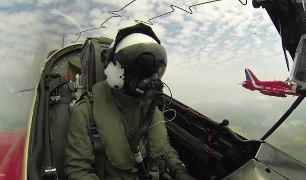 Hamilton's onboard flying lap with the RAF Red Arrows