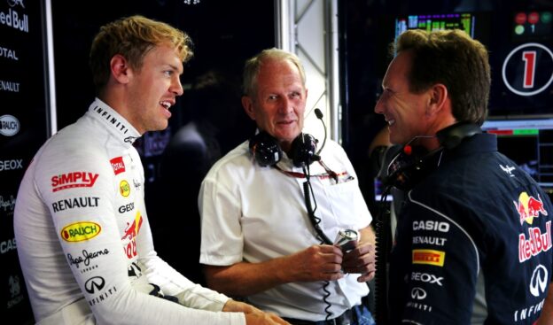 Sebastian Vettel, Helmut Marko & Chirstian Horner