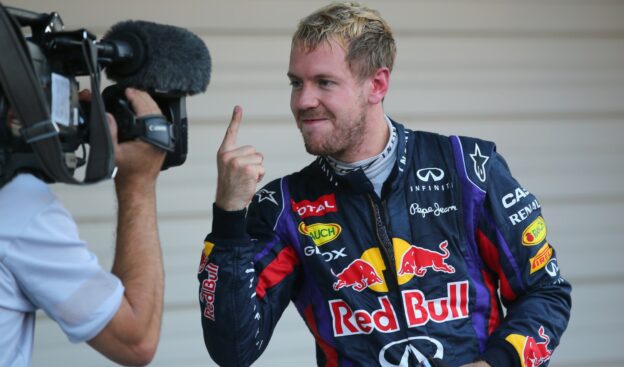 Sebastian Vettel with "The Finger"