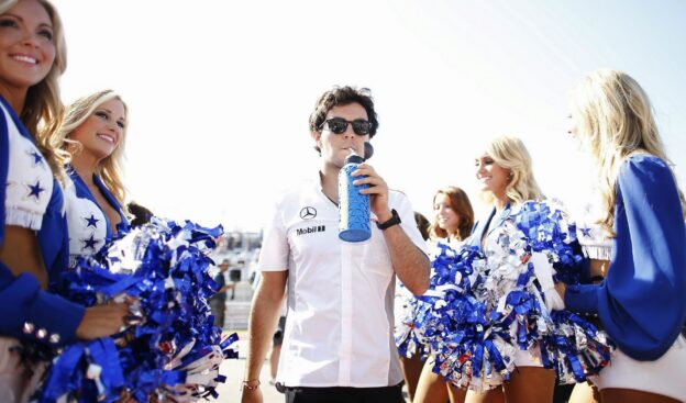 Sergio Perez with F1 grid girls