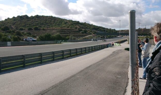 Hamilton fly by on back straight Jerez circuit Mercedes W05