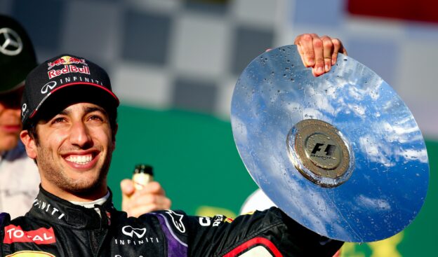 Daniel Ricciardo on the podium for the first time - 2014 Australian F1 GP