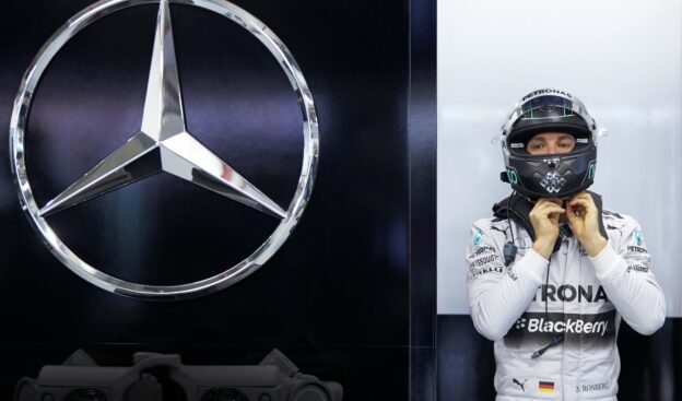 Nico Rosberg with Mercedes logo