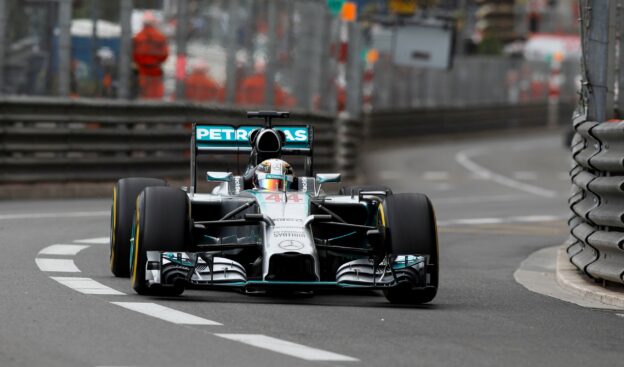 Lewis Hamilton, Mercedes W05 driving in Monaco