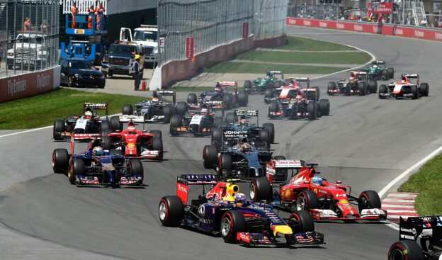 Start of 2014 Canadian F1 GP into 1st corner