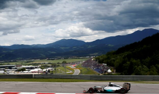 Lewis Hamilton Mercedes W05 driving in Austria