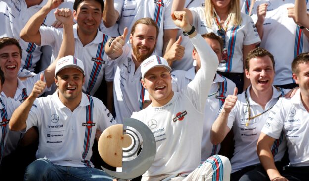 Williams team celebration after podium in Austria