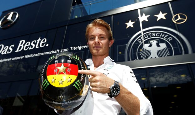 Rosberg with German F1 GP helmet